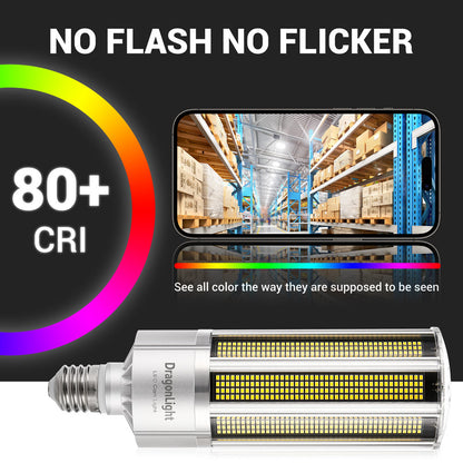 2025 Upgraded 240W Commercial Grade LED Corn Bulb Fanless 5000K Daylight E39 Base 32,400LM - UL Listed