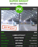 2023 Upgraded 50W LED Corn Bulb Fanless 6000K Daylight E26/E39 Base 6,000LM - UL Listed
