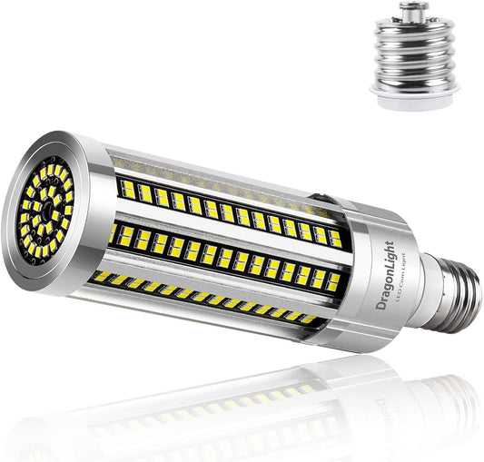 DragonLight 60W LED Corn Bulb Fanless 6000K Daylight E26/E39 Base 7,200LM - UL Listed