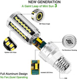 DragonLight 15W LED Corn Bulbs Fanless 3000K Warm White E26 Base 1800LM [Pack of 4] - UL listed