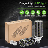 DragonLight 50W LED Corn Bulbs 3000K Warm White E26/E39 Base 5,000LM [Twin Value Pack]