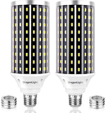 DragonLight 50W LED Corn Bulbs 3000K Warm White E26/E39 Base 5,000LM [Twin Value Pack]