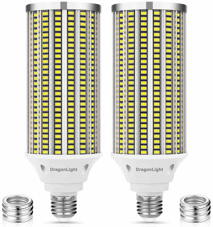 DragonLight 80W LED Corn Bulbs 5000K Daylight E26/E39 Base 9,600LM [Pack of 2]