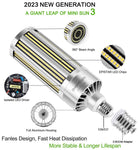 DragonLight 80W Commercial Grade LED Corn Bulb Fanless 5000K Daylight E26/E39 Base 9,600LM - UL Listed