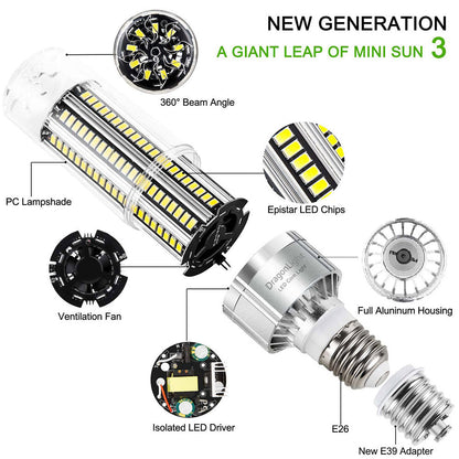 DragonLight 50W LED Corn Bulb 6000K Daylight E26/E39 Base 6,000LM - UL Listed
