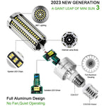 DragonLight 35W LED Corn Bulb Fanless 6000K Daylight E26/E39 Base 4,200LM - UL Listed