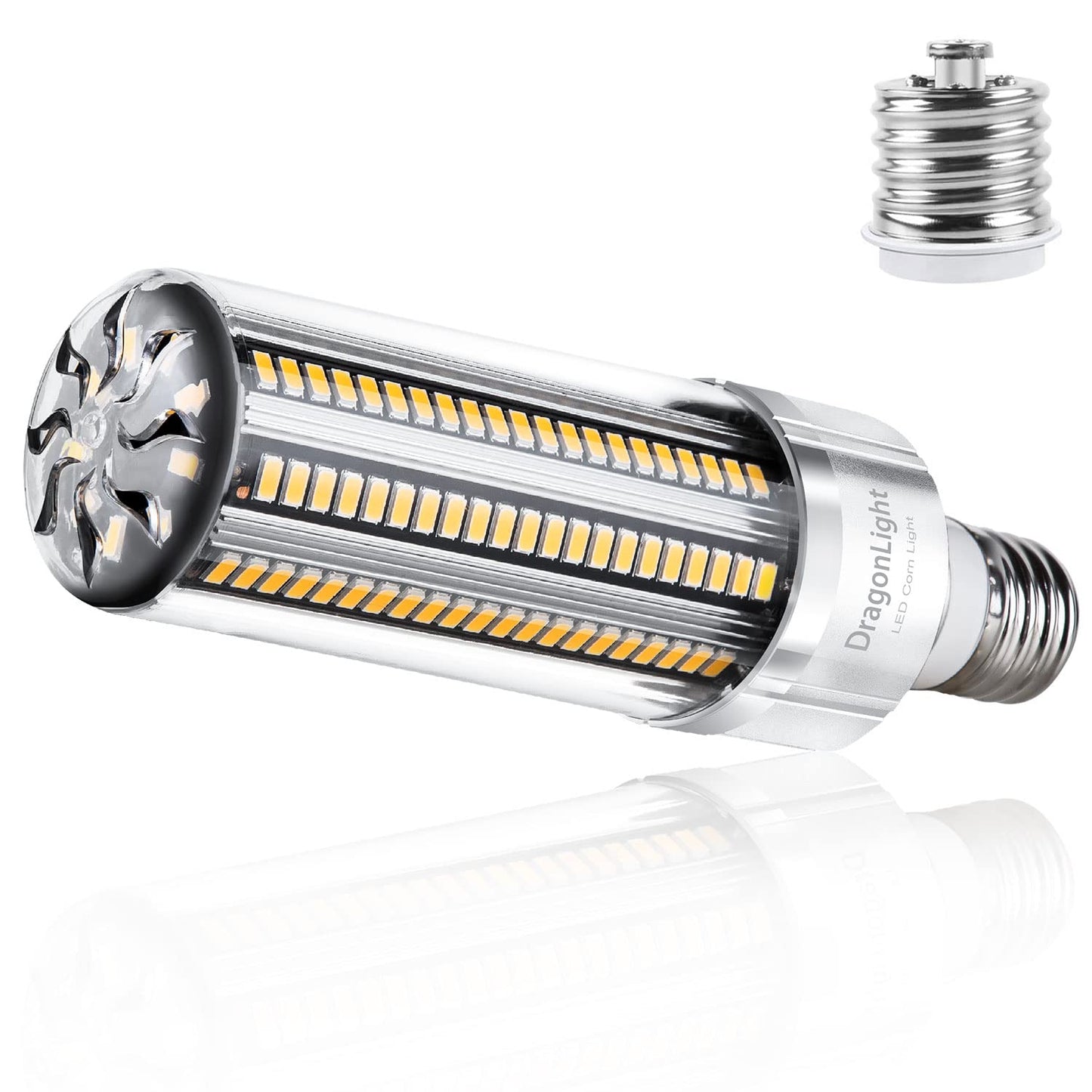 DragonLight 60W LED Corn Bulb 3000K Warm White E26/E39 Base 7,200LM - UL Listed