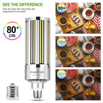 DragonLight 100W Commercial Grade LED Corn Bulb Fanless 3000K Warm White E26/E39 Base 12,500LM- UL Listed