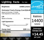 DragonLight 120W Commercial Grade LED Corn Bulb Fanless 3000K Warm White E26/E39 Base 14,400LM - UL Listed