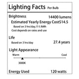 DragonLight 120W Commercial Grade LED Corn Bulb 3000K Warm White E26/E39 Base 14,400LM - UL Listed
