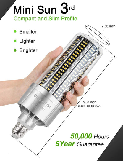 DragonLight 80W Commercial Grade LED Corn Bulb 3000K Warm White E26/E39 Base 9,600LM - UL Listed