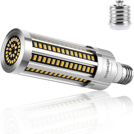 DragonLight 54W LED Corn Bulb Fanless 3000K Warm White E26/E39 Base 6,500LM - UL Listed
