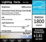 DragonLight 15W LED Corn Bulbs Fanless 6000K Daylight E12 Base 1800LM [Pack of 4] - UL listed