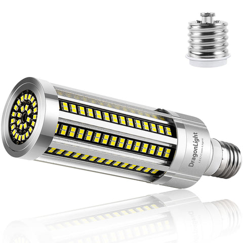 DragonLight 60W LED Corn Bulb Fanless 5000K Daylight E26/E39 Base 7,200LM - UL Listed