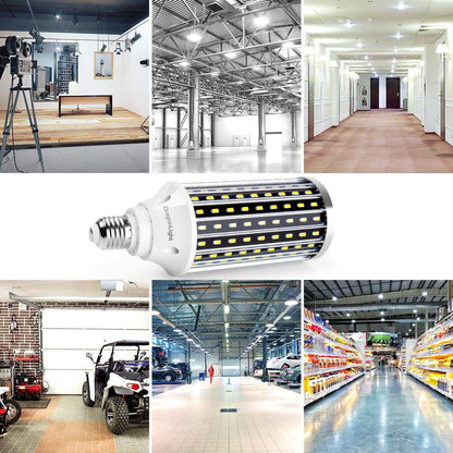 DragonLight 50W LED Corn Bulbs 6000K Daylight E26/E39 Base 5,000LM [Pack of 2]