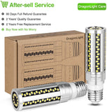 DragonLight 20W LED Corn Bulbs Fanless 3000K Warm White E26 Base 2,400LM [Pack of 2] - UL Listed