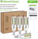 DragonLight 15W LED Corn Bulbs Fanless 3000K Warm White E12 Base 1800LM [Pack of 4] - UL listed