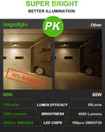 DragonLight 60W LED Corn Bulb Fanless 3000K Warm White E26/E39 Base 7,200LM for Street Lighting