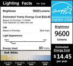 DragonLight 80W Commercial Grade LED Corn Bulb Fanless 3000K Warm White E26/E39 Base 9,600LM - UL Listed