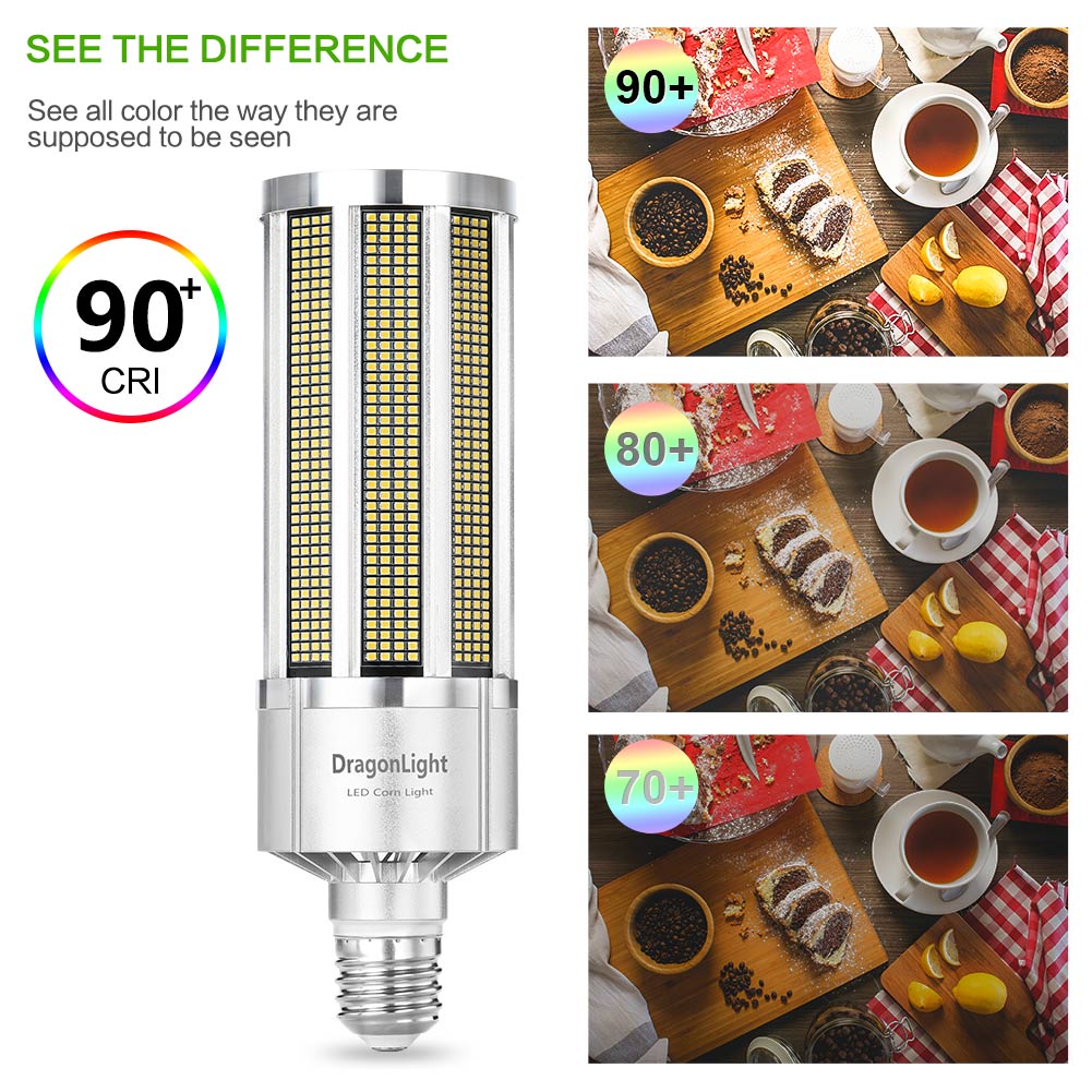 DragonLight 200W Commercial Grade LED Corn Bulb Fanless 5000K Daylight E39 Base 27,000LM - UL Listed