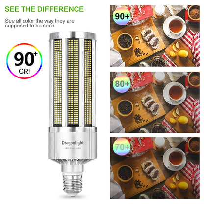 DragonLight 200W Commercial Grade LED Corn Bulb Fanless 5000K Daylight E39 Base 27,000LM - UL Listed