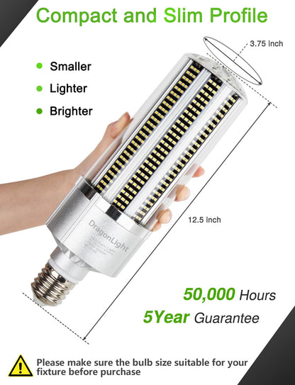 DragonLight 150W Commercial Grade LED Corn Bulb 5000K Daylight E39 Base 20,250LM - UL Listed